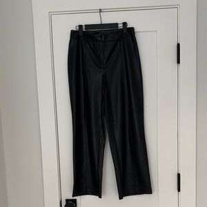 Avec Les Filles Black Faux Leather Cropped Pants